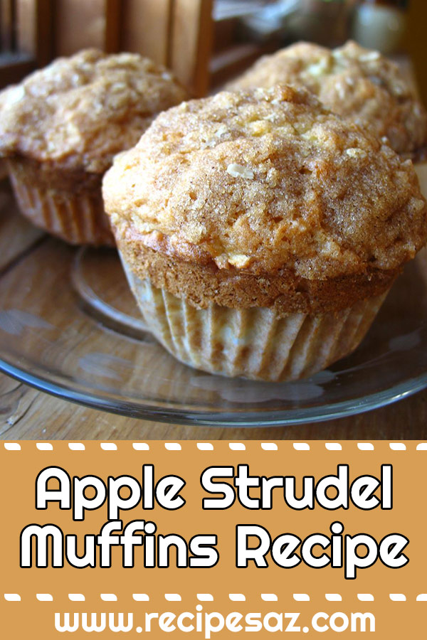 Apple Strudel Muffins Recipe - Fabulous apple muffins with a delicious cinnamon crumb topping #apple #muffins #muffinsrecipe #applemuffins #applemuffinsrecipe #applestrudelmuffins