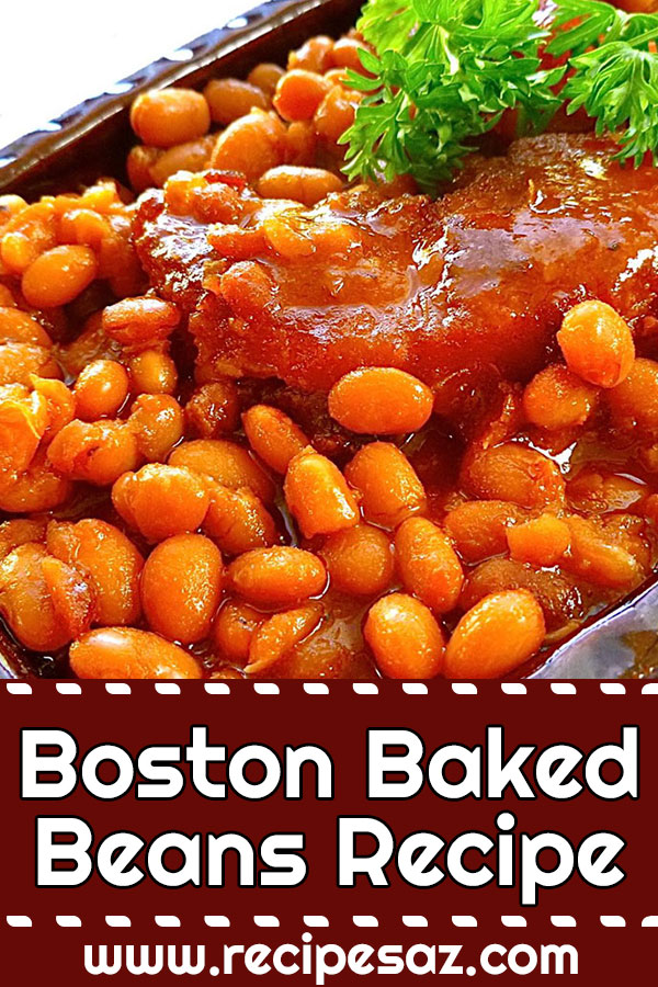 Boston Baked Beans Recipe - A wonderful old-fashioned baked bean flavor, It tastes great served with fresh cornbread or biscuits and honey. #bostonbakedbeans #boston #bakedbeans #beakedbeansrecipe #beansrecipe #beansrecipes #bostonrecipes #easyrecipes #recipes