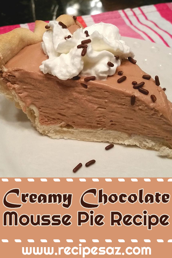 Creamy Chocolate Mousse Pie Recipe