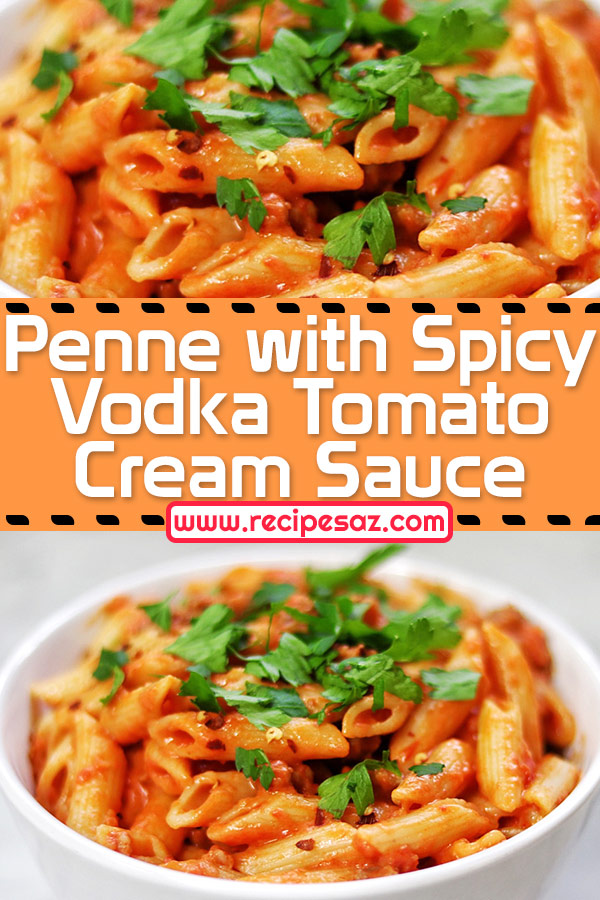 Penne with Spicy Vodka Tomato Cream Sauce #penne #pennerecipe #pennerecipes #pasta #pastarecipes #spicysauce #vodkasauce #tomatosauce #spicyvodkatomatosauce #recipes